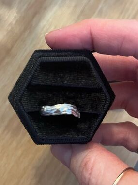 Sterling Silver Textured Wave Ring